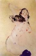 Egon Schiele Female Nude with Blue Stockings Germany oil painting artist